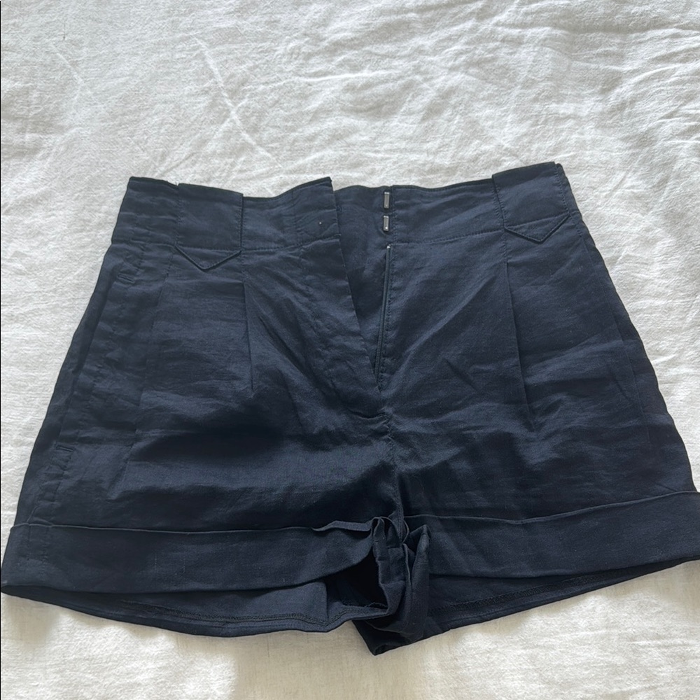 Theory Navy High Waist Shorts Tailored Design